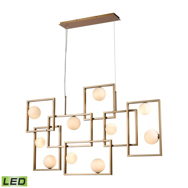 Elk Signature Amazed 51'' Wide 7Light Linear Chandelier, Aged Brass D4380